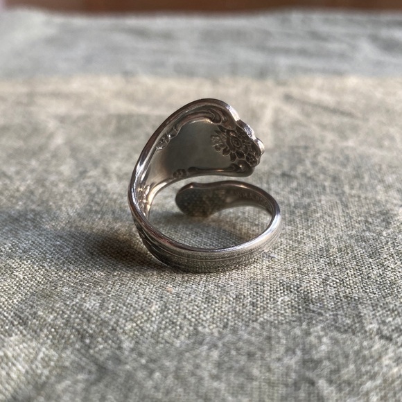 handmade silver spoon ring - Picture 2 of 7
